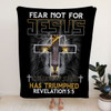 FUNSTUFFPRINT Jesus Lion Revelation 55 Fleece Blanket - Christian Blanket - Bible Verse Blanket