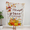 FUNSTUFFPRINT His Grace Is Enough Fleece Blanket - Christian Blanket - Bible Verse Blanket