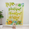 FUNSTUFFPRINT Grateful Thankful Blessed 2 Fleece Blanket - Christian Blanket - Bible Verse Blanket