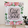 FUNSTUFFPRINT God Is Good Fleece Blanket - Christian Blanket - Bible Verse Blanket