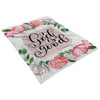 FUNSTUFFPRINT God Is Good Fleece Blanket - Christian Blanket - Bible Verse Blanket