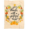 FUNSTUFFPRINT Give Thanks With A Grateful Heart Fleece Blanket - Christian Blanket - Bible Verse Blanket