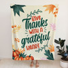 FUNSTUFFPRINT Give Thanks With A Grateful Heart 4 Fleece Blanket - Christian Blanket - Bible Verse Blanket