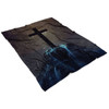 FUNSTUFFPRINT Cross On The Hill Fleece Blanket - Christian Blanket - Bible Verse Blanket