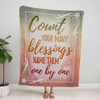 FUNSTUFFPRINT Count Your Blessings Name Them One By One Fleece Blanket - Christian Blanket - Bible Verse Blanket