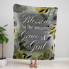 FUNSTUFFPRINT Blessed By The Amazing Grace Of God Fleece Blanket - Christian Blanket - Bible Verse Blanket