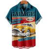 Hawaiian shirt vintage, Hawaii shirts mens, Men's Retro Contrast Color Stitching Garage Car Casual Shirt
