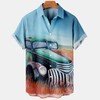 Hawaiian shirt vintage, Hawaii shirts mens, Men's Retro Contrast Color Stitching Garage Car Casual Shirt