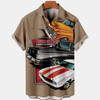 Hawaiian shirt vintage, Hawaii shirts mens, Men's Retro Contrast Color Stitching Garage Car Casual Shirt