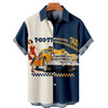 Men's All Over Letter Poster Print Street Short Sleeve Shirts, Hawaiian shirt vintage, Hawaii shirts mens