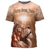 FUNSTUFFPRINT Faith Over Fear Lion Cross 3d T-Shirts - Christian Shirts For Men&Women 3D T-shirt