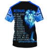 FUNSTUFFPRINT Jesus Is My God My King My Lord Lion Cross Light 3d T-Shirts - Christian Shirts For Men&Women Regular 3D T-shirt