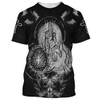 FUNSTUFFPRINT Cross With Rose 3d All Over Print Shirt - Christian 3d Shirts For Men Women 3D T-shirt
