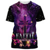 FUNSTUFFPRINT Faith Over Fear Cross 3d All Over Print Shirt - Christian 3d Shirts For Men Women 3D T-shirt