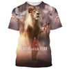 FUNSTUFFPRINT Faith Over Fear Christian Jesus 3d All Over Print Shirt - Christian 3d Shirts For Men Women 3D T-shirt
