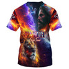 FUNSTUFFPRINT Faith Over Fear Jesus And Lion 3d All Over Print Shirt - Christian 3d Shirts For Men Women 3D T-shirt