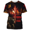 FUNSTUFFPRINT Faith Over Fear Lion Cross 3d All Over Print Shirt - Christian 3d Shirts For Men Women 3D T-shirt