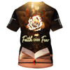 FUNSTUFFPRINT Faith Over Fear Roses 3d All Over Print Shirt - Christian 3d Shirts For Men Women 3D T-shirt