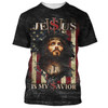FUNSTUFFPRINT Jesus Is My Savior Portrait 3d All Over Print Shirt - Christian 3d Shirts For Men Women 3D T-shirt