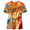 FUNSTUFFPRINT Jesus Praying Lion Of Judah Christian Cross Faith 3d All Over Print Shirt - Christian 3d Shirts For Men Women 3D T-shirt