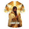 FUNSTUFFPRINT Jesus Praying One Nation Under God 3d All Over Print Shirt - Christian 3d Shirts For Men Women 3D T-shirt