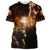 FUNSTUFFPRINT Lion And Cross 3d All Over Print Shirt - Christian 3d Shirts For Men Women 3D T-shirt