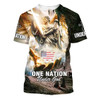 FUNSTUFFPRINT One Nation Under God Eagle 3d All Over Print Shirt - Christian 3d Shirts For Men Women 3D T-shirt