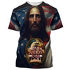 FUNSTUFFPRINT One Nation Under God Jesus Eagle America 3d All Over Print Shirt - Christian 3d Shirts For Men Women 3D T-shirt