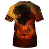 FUNSTUFFPRINT Faith Over Fear Shirts - Jesus And The Lion 3D All Over Printed Shirt for Men and Women 3D T-shirt