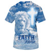 FUNSTUFFPRINT Faith Over Fear Shirts - The Lion Cross And Lamb 3D All Over Printed Shirt for Men and Women 3D T-shirt