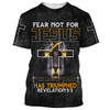 FUNSTUFFPRINT Fear Not For Jesus The Lion Of Judah Cross 3D All Over Printed Shirt for Men and Women 3D T-shirt