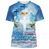 FUNSTUFFPRINT God Bless America Flag With Eagle 3D All Over Printed Shirt for Men and Women 3D T-shirt