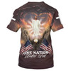 FUNSTUFFPRINT Jesus Eagle One Nation Under God 3D All Over Printed Shirt for Men and Women 3D T-shirt