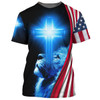 FUNSTUFFPRINT Jesus Is My God My King My Lord Lion Cross 3D All Over Printed Shirt for Men and Women 3D T-shirt