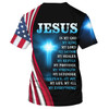 FUNSTUFFPRINT Jesus Is My God My King My Lord Lion Cross 3D All Over Printed Shirt for Men and Women 3D T-shirt