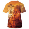 FUNSTUFFPRINT Way Maker Miracle Worker Promise Keeper Shirts - Jesus Sitting 3D All Over Printed Shirt for Men and Women
 3D T-shirt