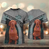 FUNSTUFFPRINT Magyar Viszla Love Never Walk Alone 3D Full Print Shirts, Christmas Dog Memorial Gifts for loss of Dog 3D T-shirt