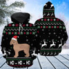 FUNSTUFFPRINT 3D Goldendoodle Hohoho All Over 3D Hoodie and Zip Hoodie