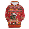 FUNSTUFFPRINT 3D German Shepherd Waiting For Christmas All Over 3D Hoodie and Zip Hoodie