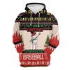 FUNSTUFFPRINT 3D Christmas Time For Baseball All Over 3D Hoodie and Zip Hoodie
