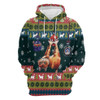 FUNSTUFFPRINT 3D Cat Hanging On Christmas Tree All Over 3D Hoodie and Zip Hoodie