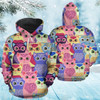 FUNSTUFFPRINT 3D Cat Colorful Group All Over 3D Hoodie and Zip Hoodie