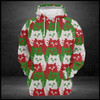 FUNSTUFFPRINT 3D Cat Color Christmas All Over 3D Hoodie and Zip Hoodie