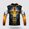 FUNSTUFFPRINT 3D Lion Yellow Cross Jesus Is My God 3D Hoodie and Zip Hoodie
