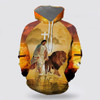 FUNSTUFFPRINT 3D Jesus Walks With Lion Fall For Jesus He Never Leaves 3D Hoodie and Zip Hoodie