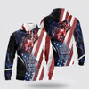 FUNSTUFFPRINT 3D Jesus And American Flag One Nation Under God 1 3D Hoodie and Zip Hoodie