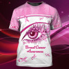 FUNSTUFFPRINT Eye Pink Breast Cancer Awareness 3D Full Print Shirt, Perfect Shirt for Breast Cancer3D T-shirt