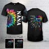 FUNSTUFFPRINT Personalized Grandma with Kid Name Tie Dye Sunflower T-Shirt, Mimi Nana Shirt, Mother's Day Gift 3D T-shirt