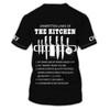 FUNSTUFFPRINT Chef Personalized Shirt Chef Apparel Chef Wear Cook Shirts Chef Uniform Black & White 3D T-shirt
