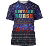 FUNSTUFFPRINT Personalized Vintage Nurse Define Red Heart Beat Pattern 3D Shirt 3D T-shirt